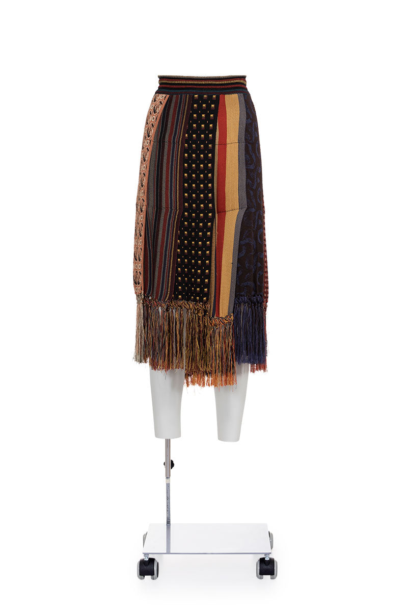JEAN PAUL GAULTIER VINTAGE PATCHWORK JACQUARD PANELED SKIRT